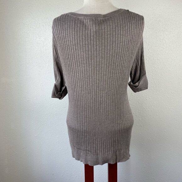 INC International Concepts Brown Half Button Down Sweater Top Size 0X EUC - Picture 4 of 5